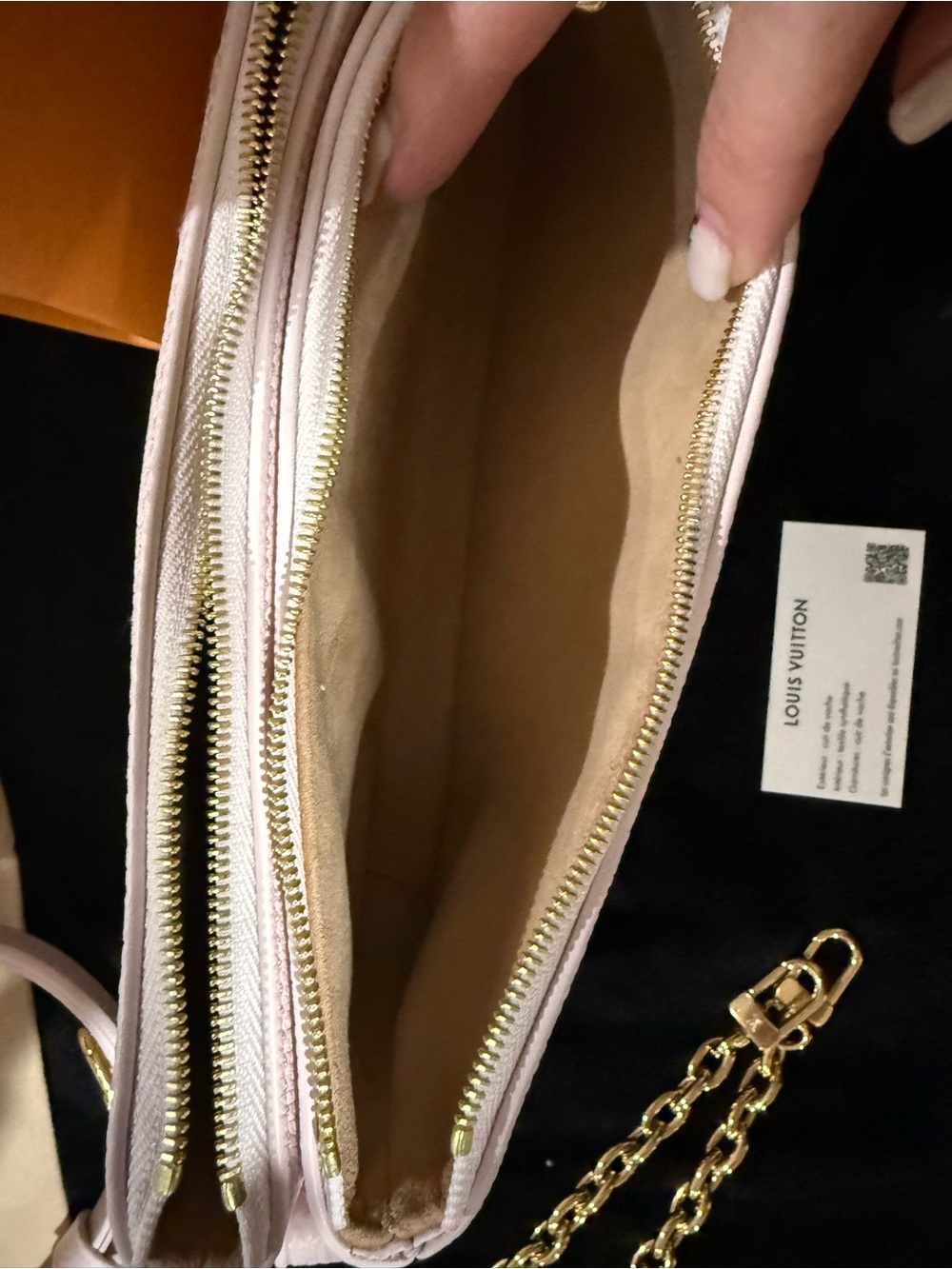 Louis Vuitton Light Pink Embossed Monogram Pochette Crossbody